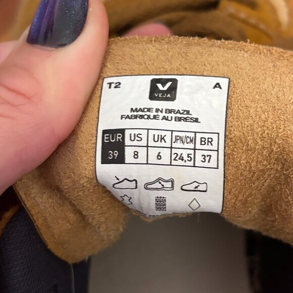 Veja V-10 Suede Sneakers in Camel Desert, Size W8/M6 - Picture 11 of 11